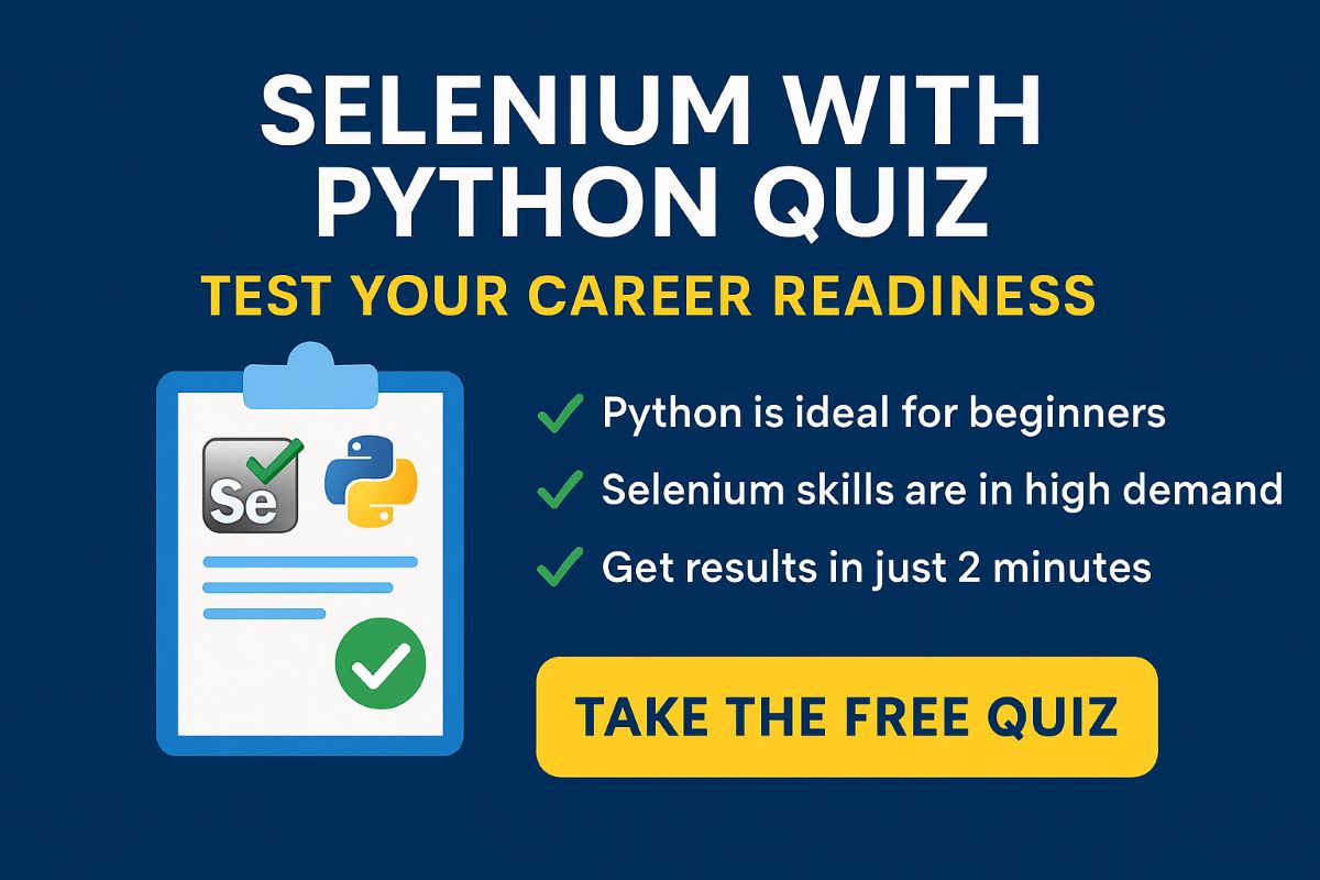 Freshers - Launch Your QA Career with Python - Selenium Take the Free Quiz